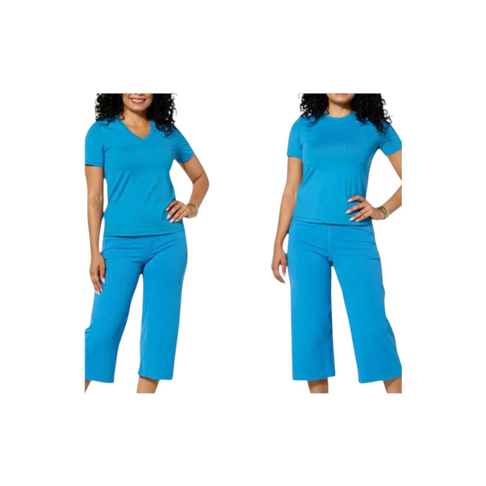 Joy Collection Women's Two Performance Tees Ocean Blue - Regular